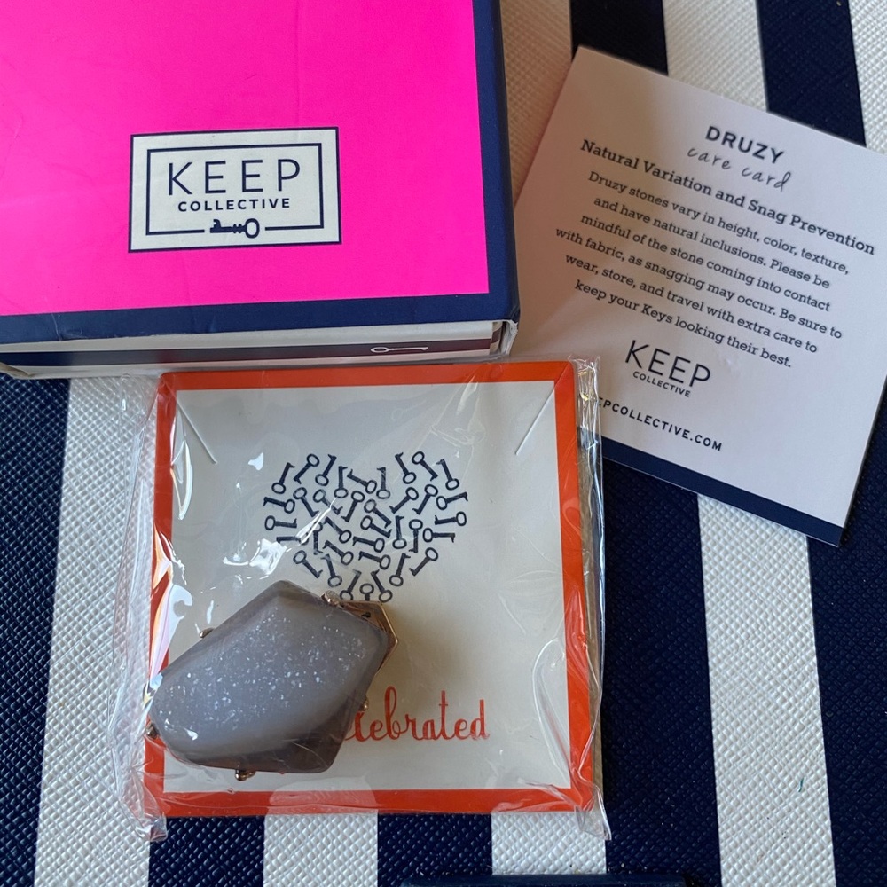NWT Keep Collective Druzy Grey Slider Charm